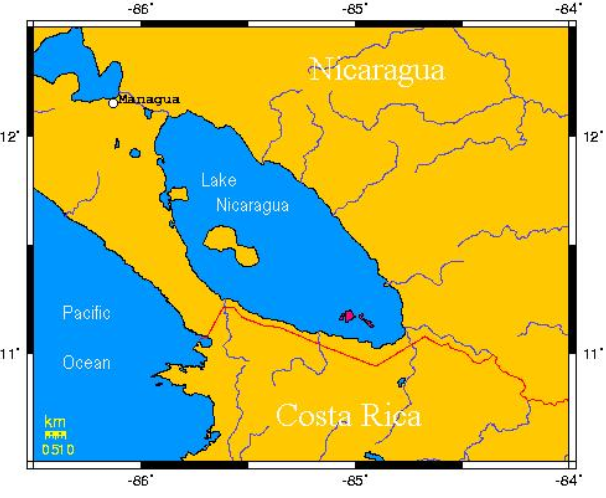 lac d'eau douce Ometepe, lac Nicaragua